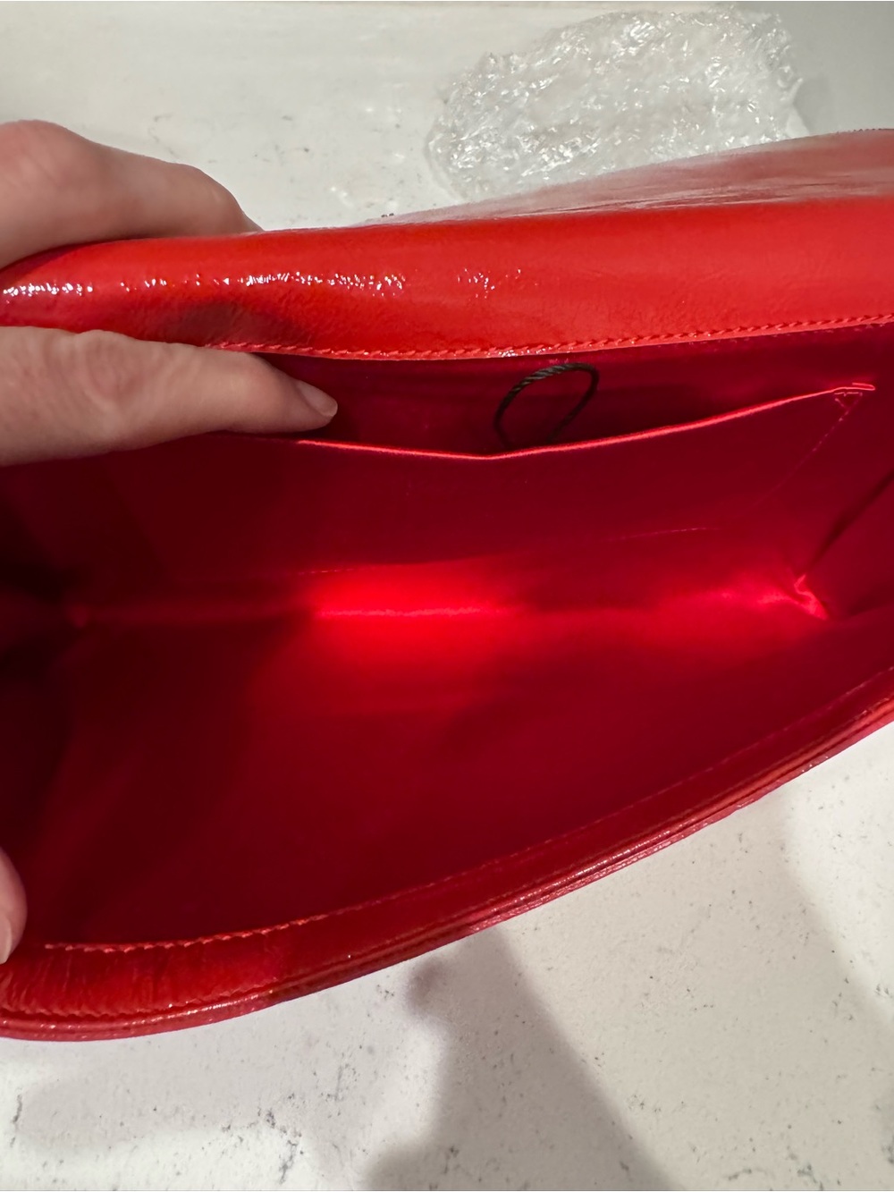 Saint Laurent Belle de Jour Red Patent Leather Large Clutch - Picture 5 of 10